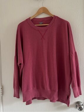 Aerie Oversized Sweatshirt Women’s Size Large Pink Crewneck Pullover Cozy